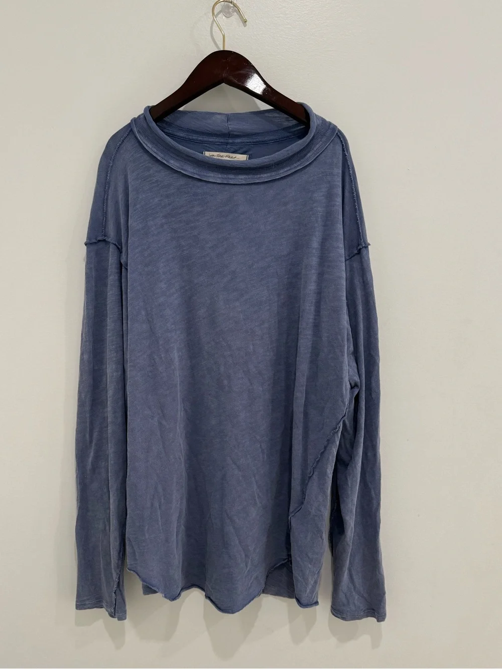 Free People We The Free Women's Prep Peri Long Sleeve Regan Tee Sz large